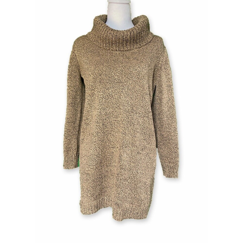 KAREN SCOTT | Heathered Tan Cowl Neck Long Sleeve Sweater | Size S